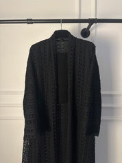 C RTW 1717-03 Black Dantel Abaya