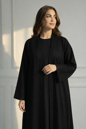 C RTW 1717-03 Black Dantel Abaya