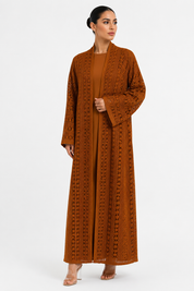 C RTW 1717-05 Rust Orange Dantel Abaya