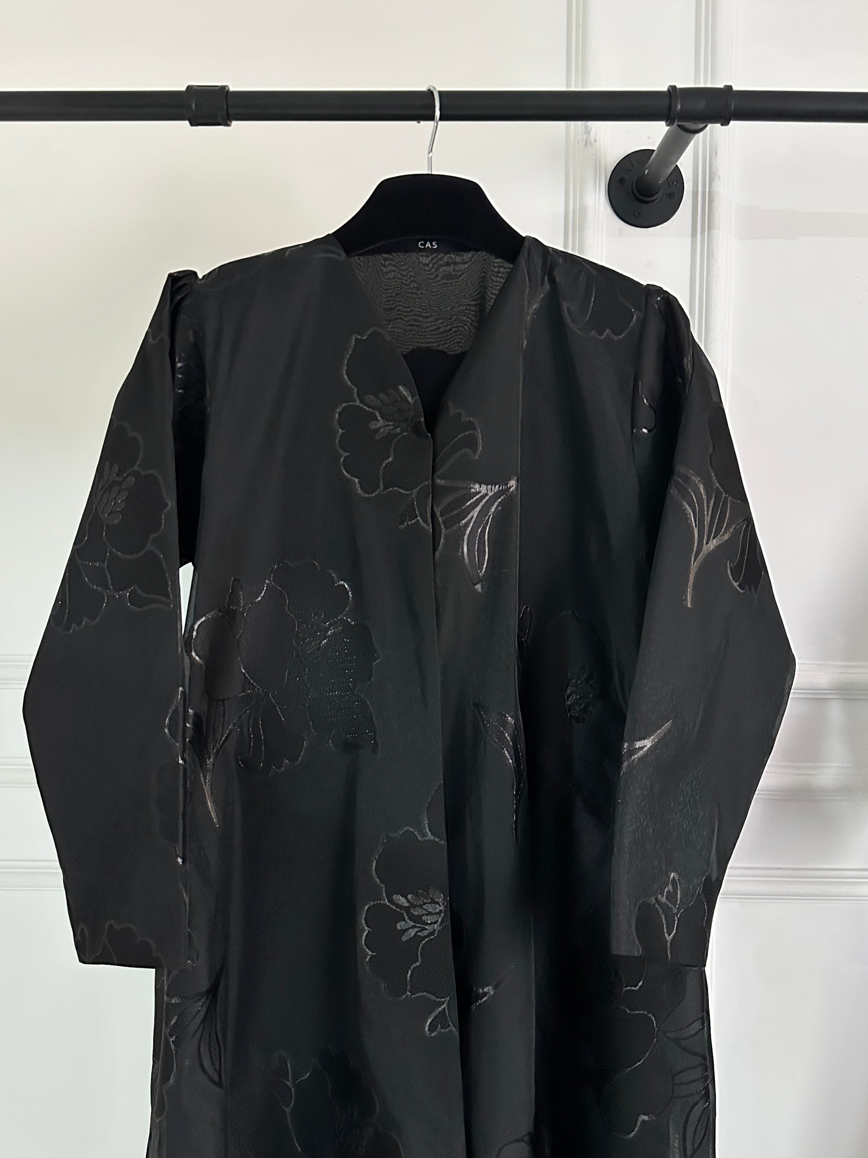 C RTW 1721-03 Black Floral Abaya