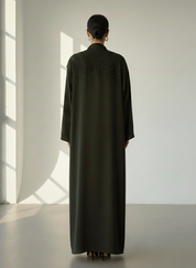 C RTW 1761 Pine Green Crystal Abaya