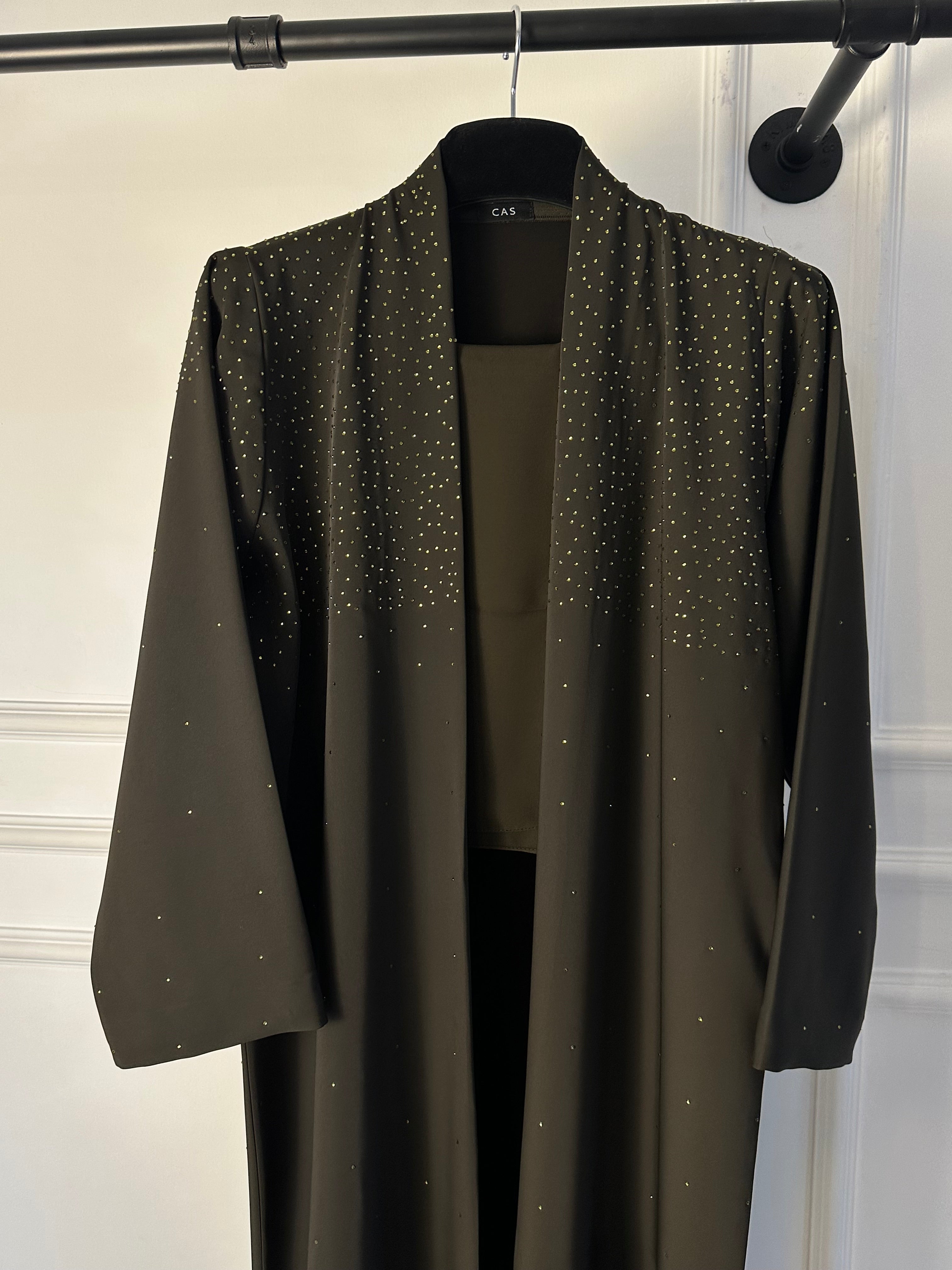 C RTW 1761 Pine Green Crystal Abaya