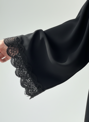 C RTW 1767 Black Lace Abaya