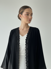 C RTW 1767 Black Lace Abaya