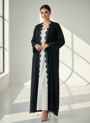 C RTW 1768 Black Lace Abaya