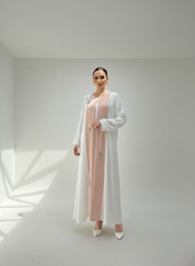 C RTW 1794 Pale Pink Beaded Abaya