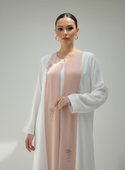 C RTW 1794 Pale Pink Beaded Abaya