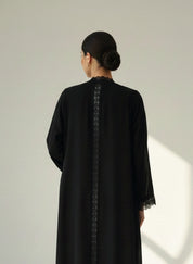 C RTW 1827 Black Crystal Lace Abaya