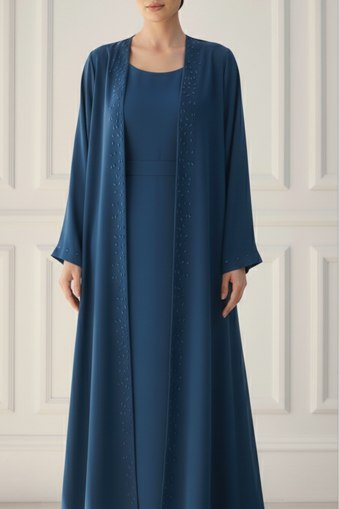 C RTW 1831 Teal Beaded Abaya