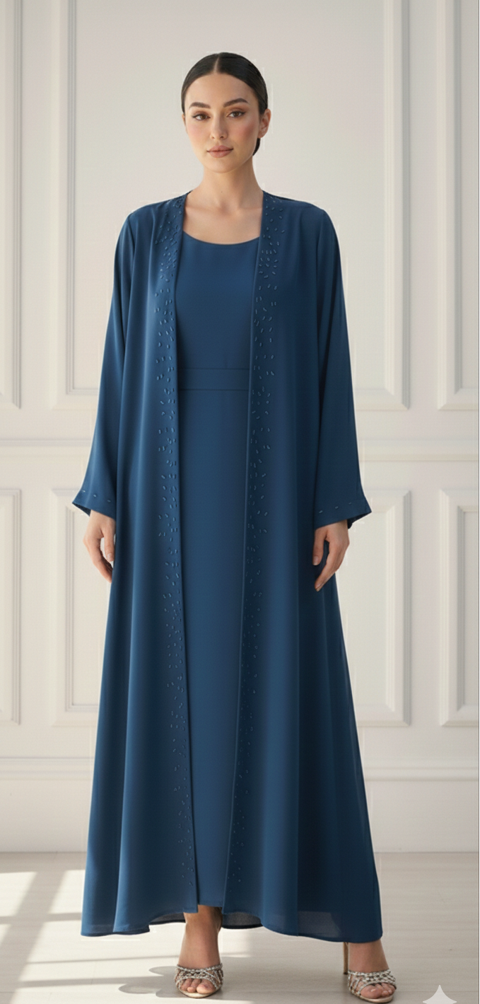 C RTW 1831 Teal Beaded Abaya