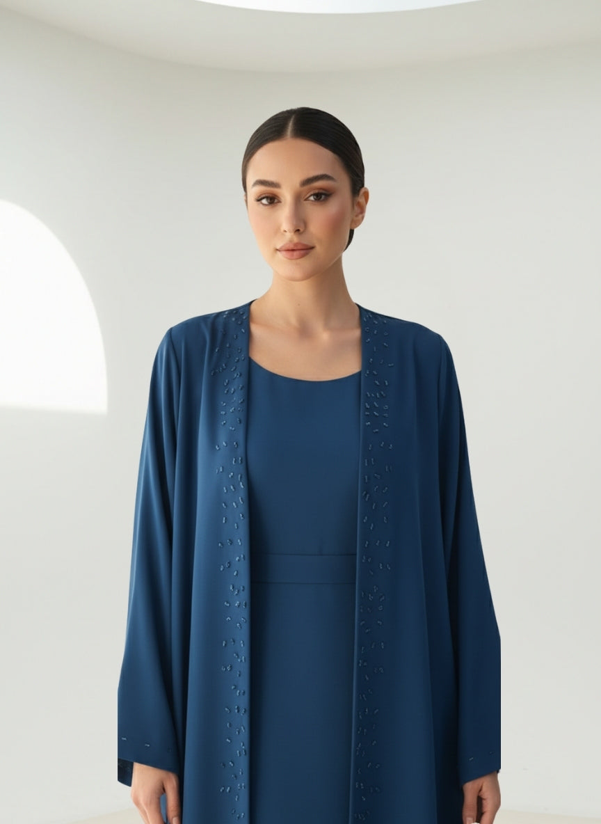 C RTW 1831 Teal Beaded Abaya