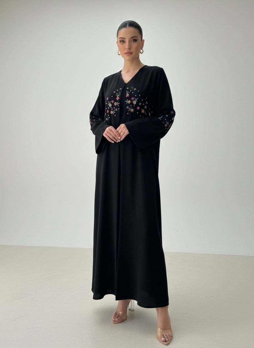 C RTW 1840 Black Beaded Abaya
