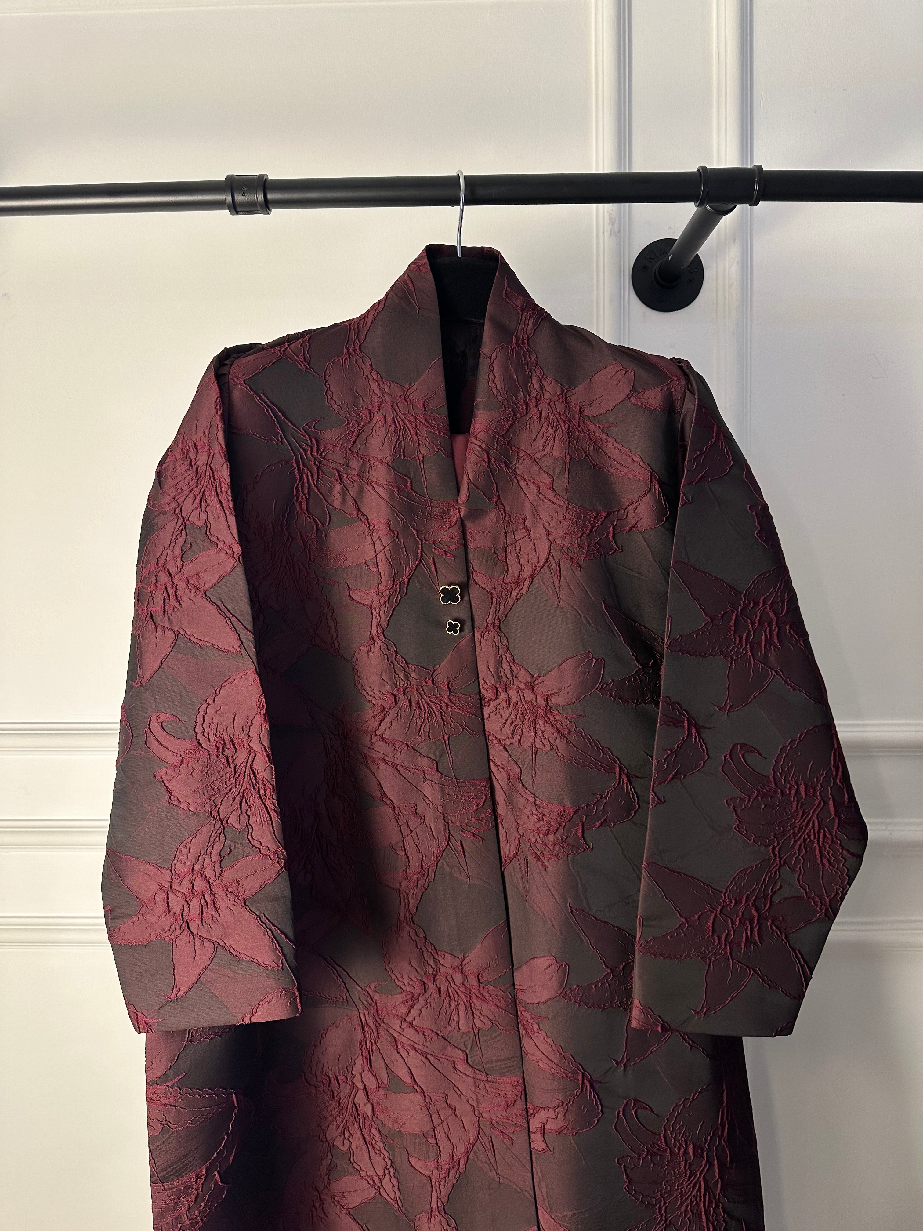 C RTW 1848 Burgundy Coat Abaya
