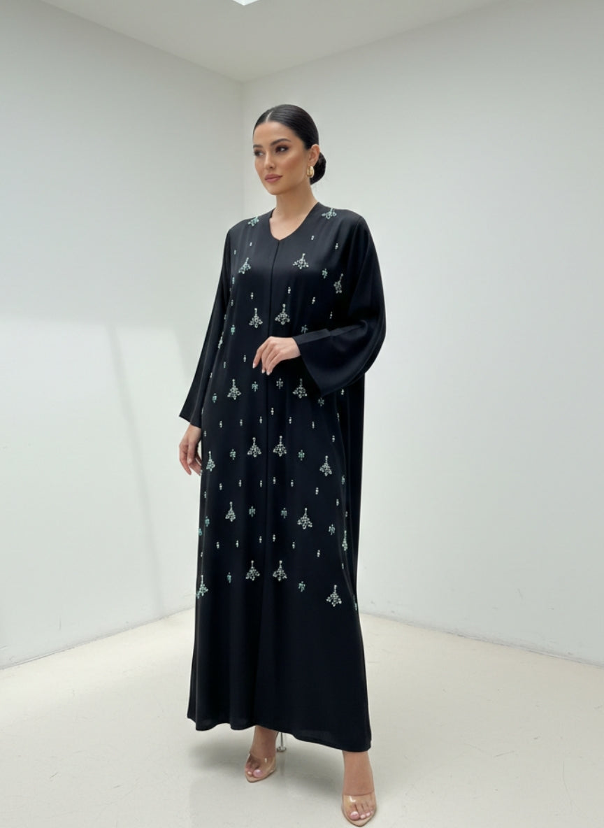 C RTW 1849 Black Beaded Abaya