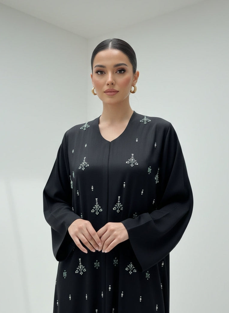 C RTW 1849 Black Beaded Abaya
