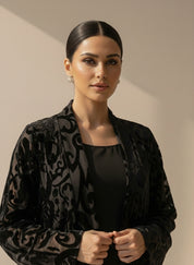 C RTW 1850 Black Velvet Abaya