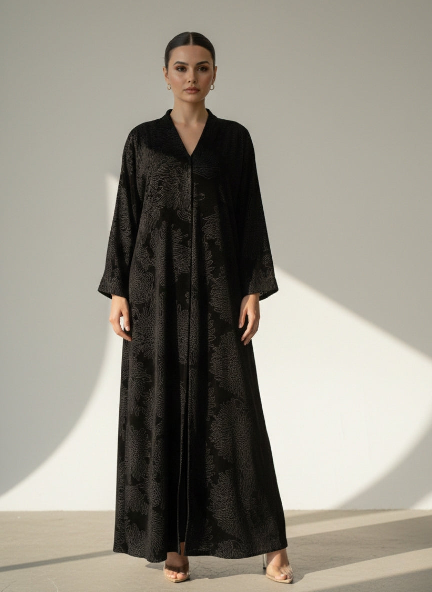 C RTW 1851 Black Velvet Abaya