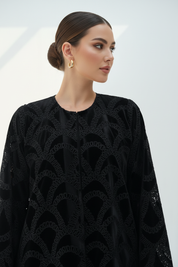 C RTW 1886 Black Dantel Abaya