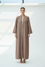 C RTW 1898-02 Caramel Brown Metallic Abaya