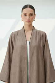 C RTW 1898-02 Caramel Brown Metallic Abaya