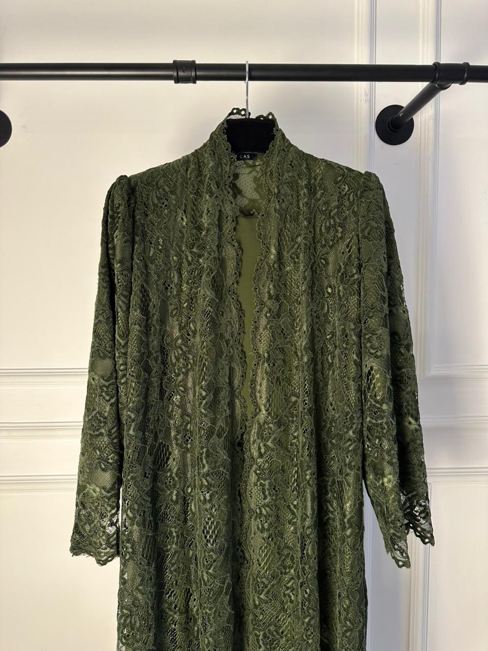 C RTW 1912-02 Light Olive Dantel Abaya