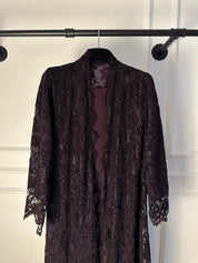 C RTW 1912-03 Dark Purple Dantel Abaya