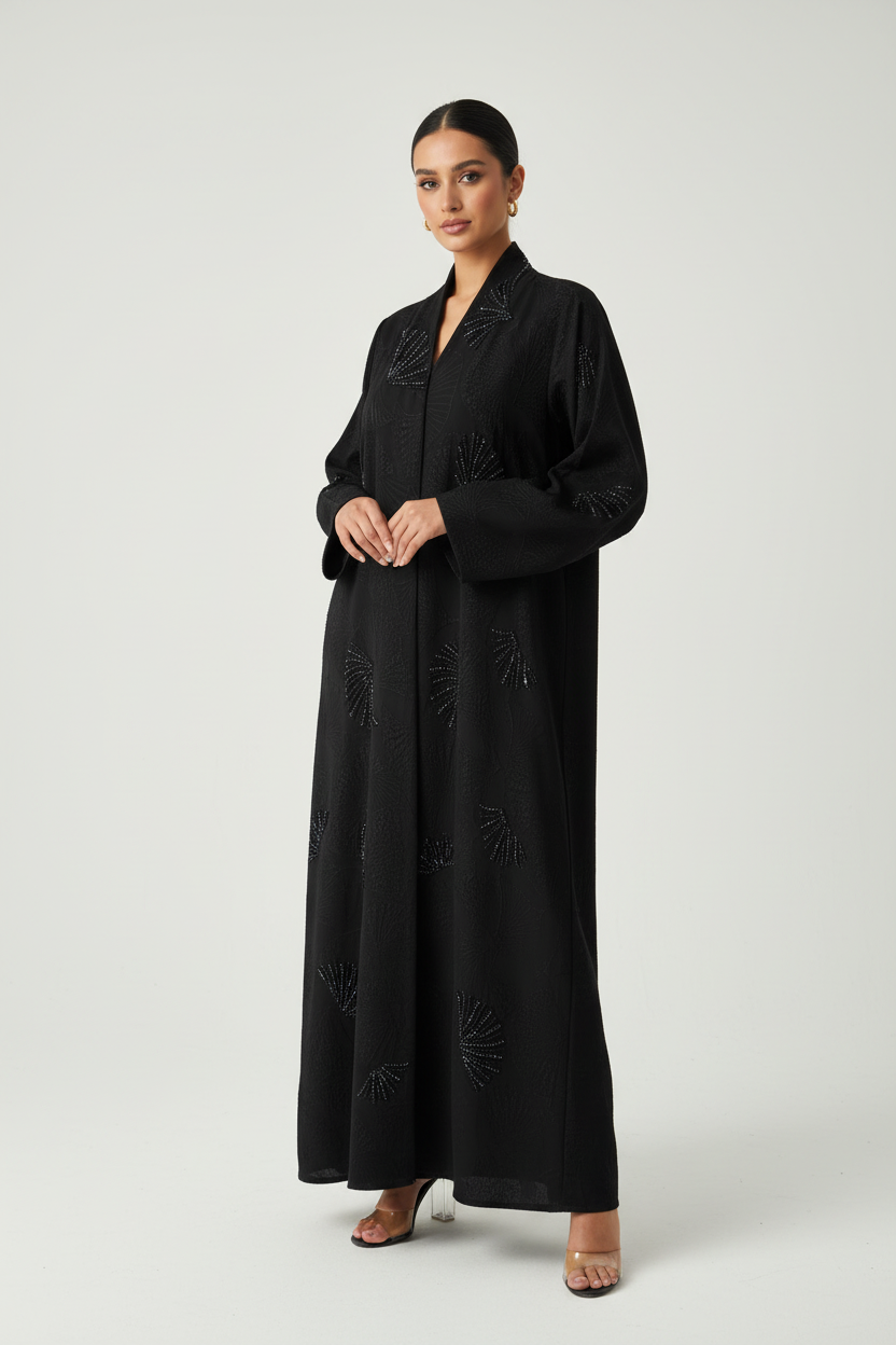 C RTW 1916 Black Beaded Abaya