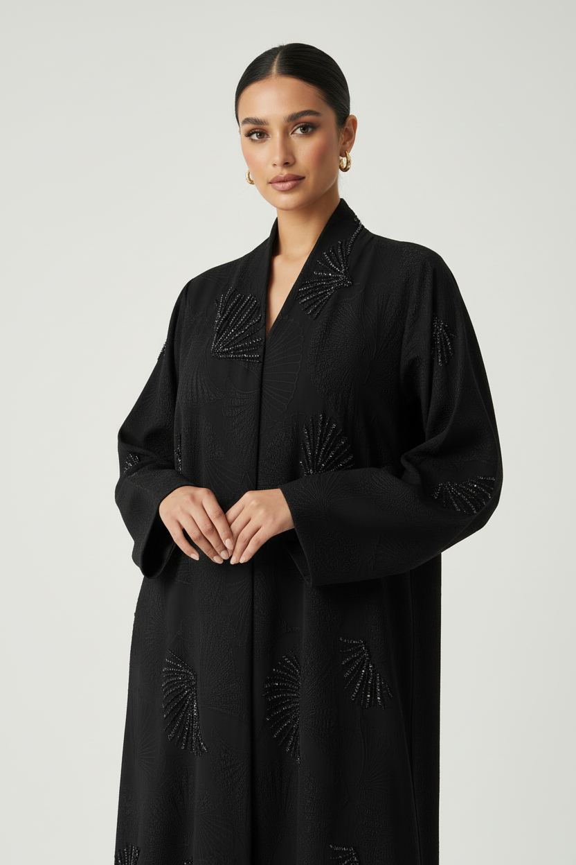 C RTW 1916 Black Beaded Abaya