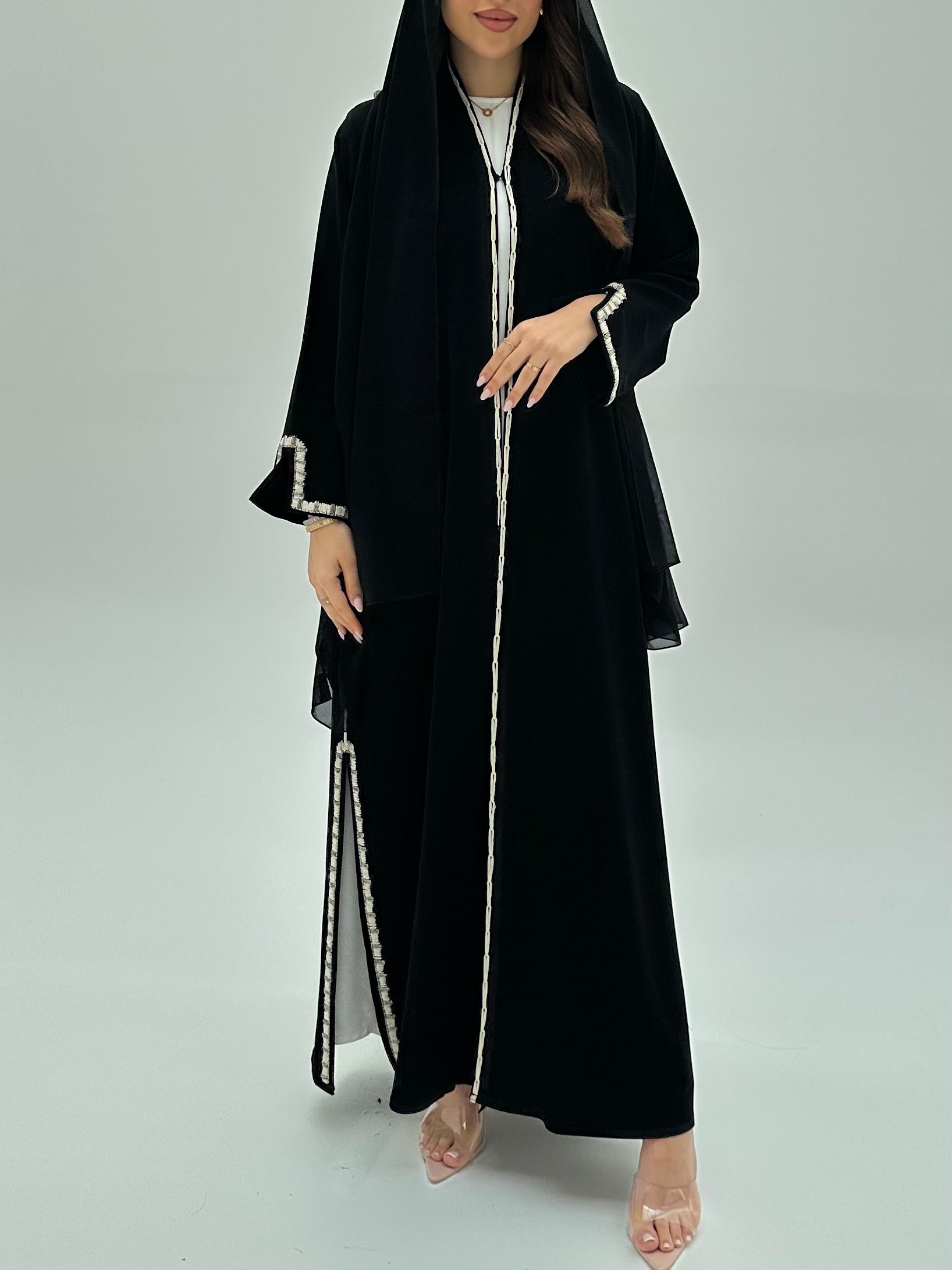 C RTW 1947 Black Embroidered Abaya