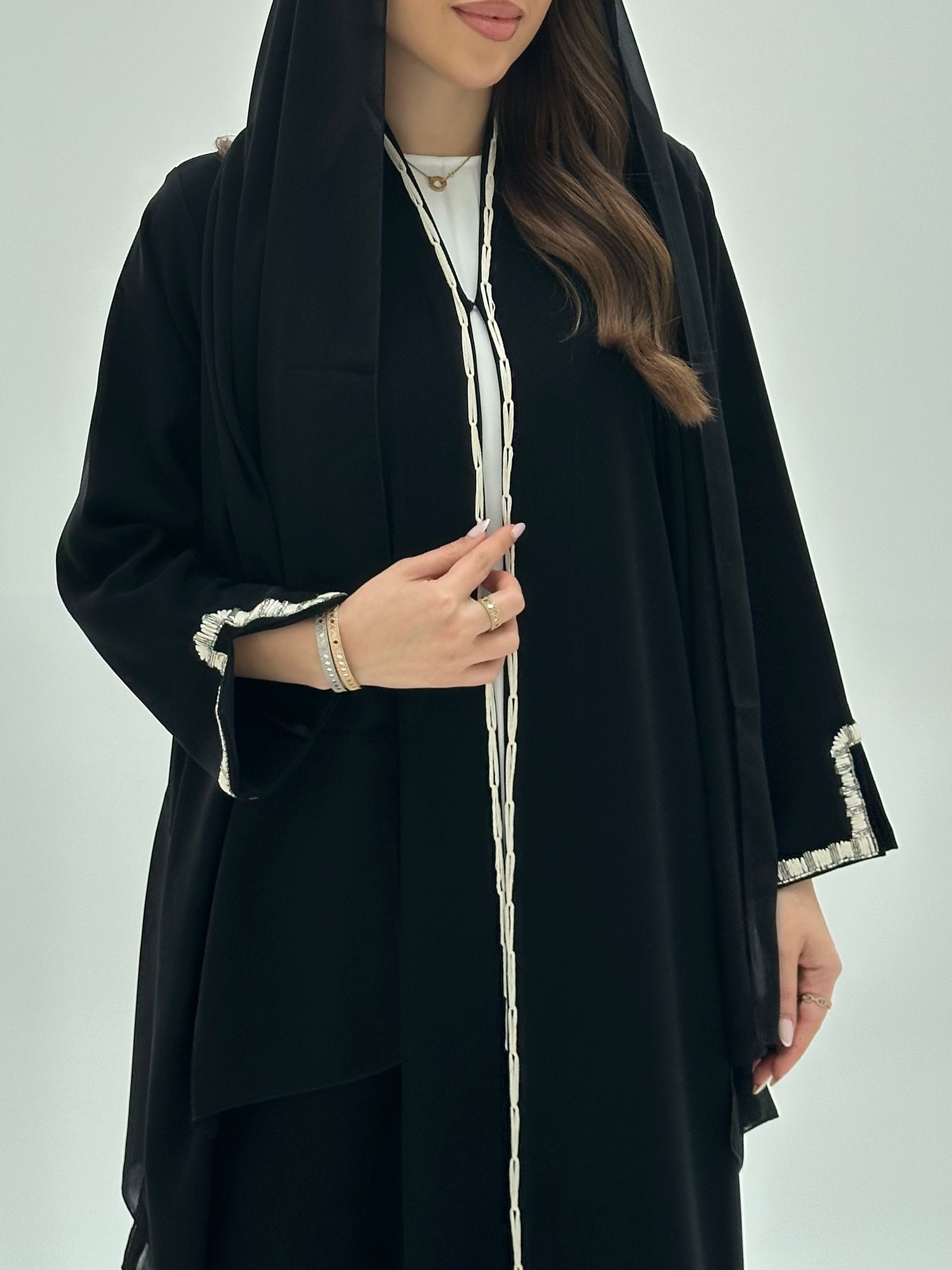 C RTW 1947 Black Embroidered Abaya