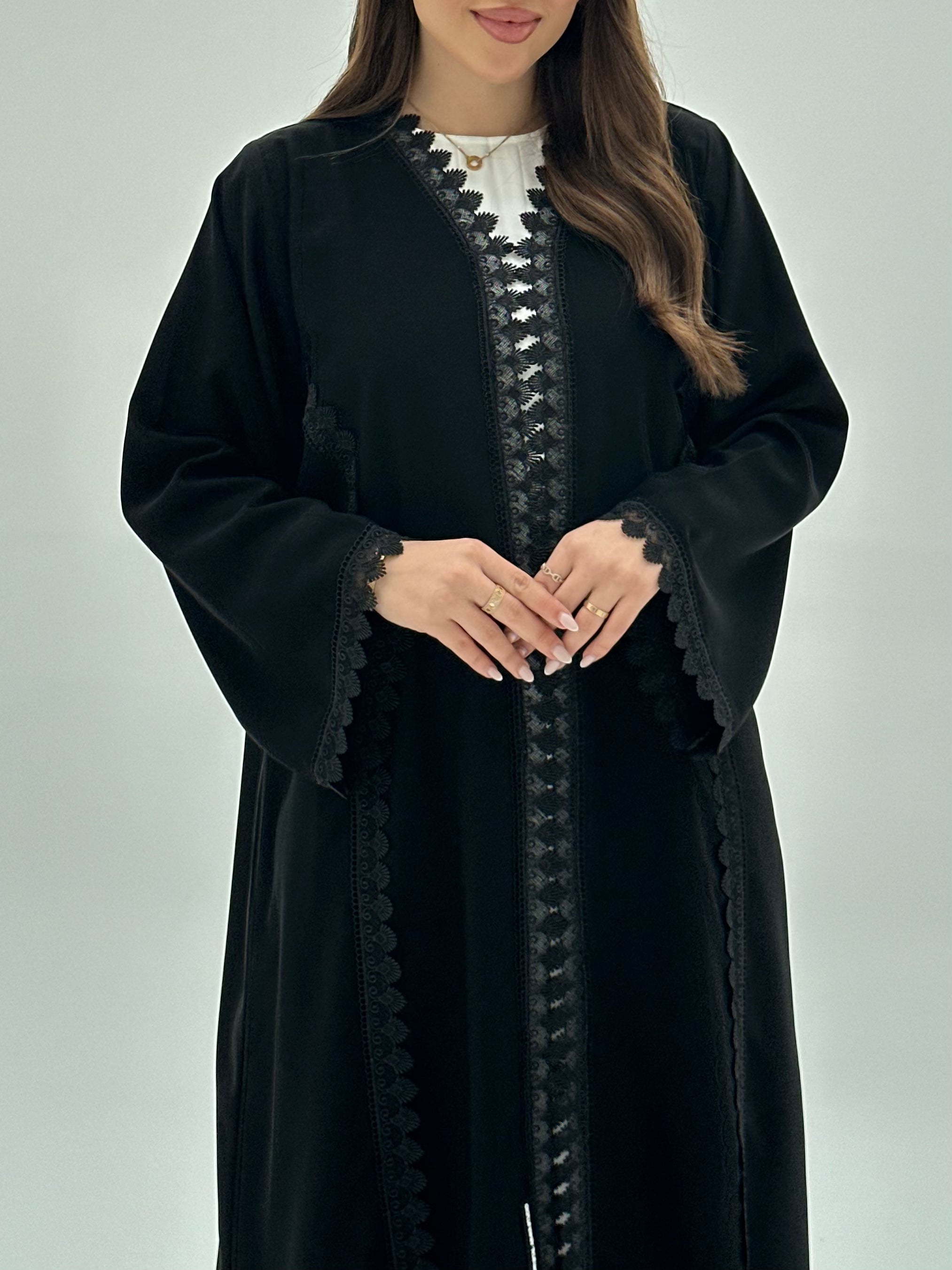 C RTW 1953 Black Lace Abaya