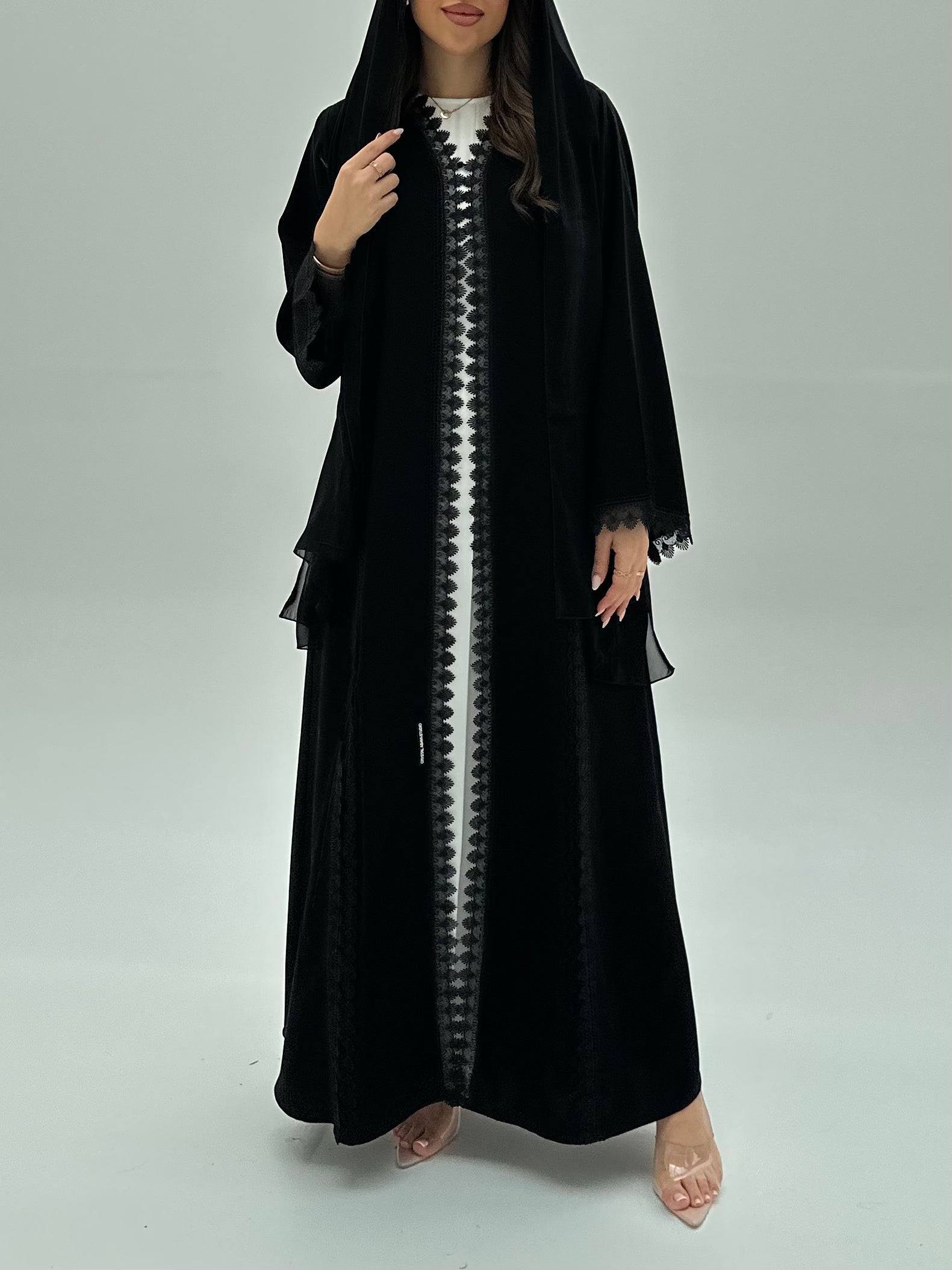 C RTW 1953 Black Lace Abaya