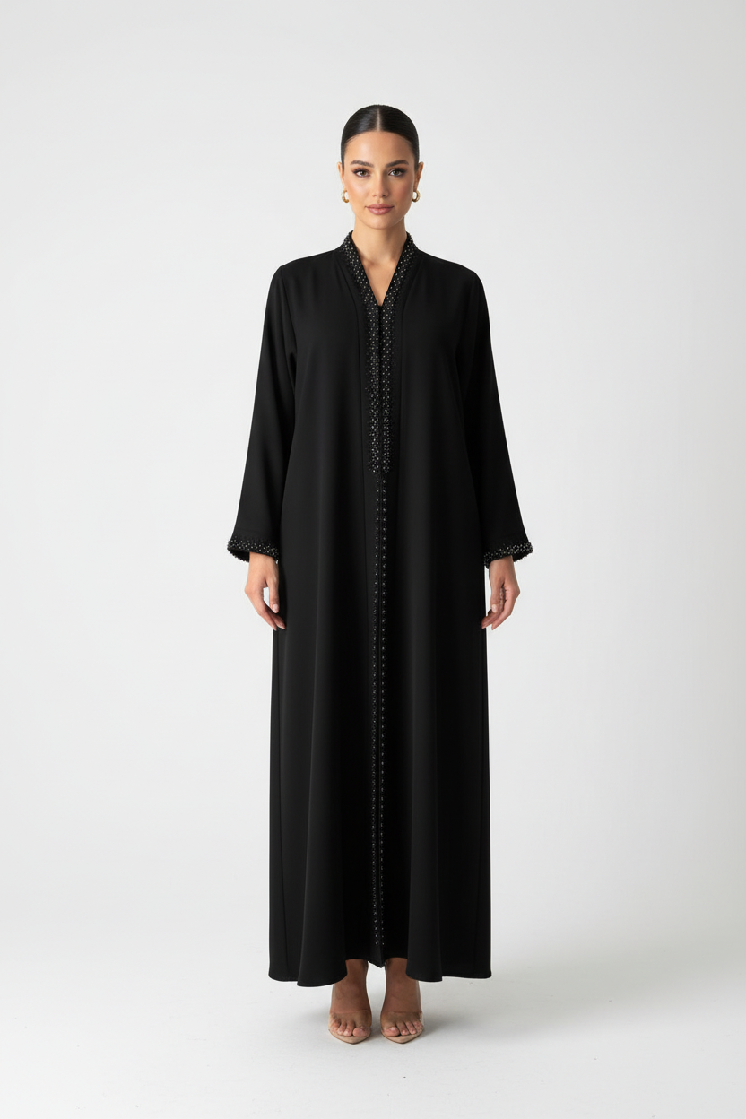 C RTW 1969 Black Beaded Abaya