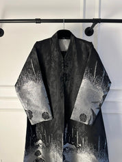 C RTW 1977-03 Silver Floral Abaya