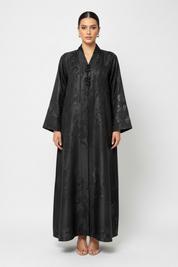 C RTW 1977-04 Black Floral Abaya