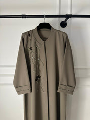 C RTW 2006 Dark Taupe Beaded Abaya