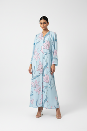 C RTW 2012 Light Blue Floral Abaya