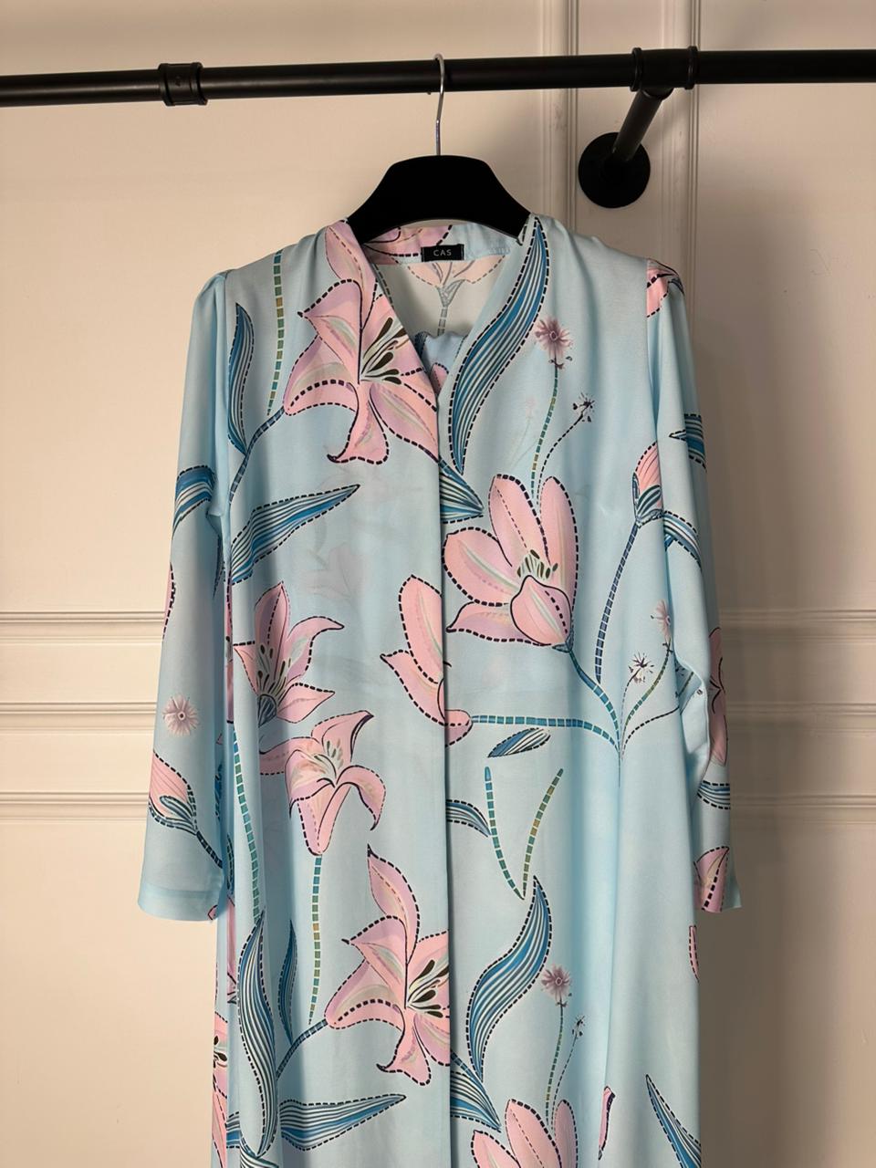 C RTW 2012 Light Blue Floral Abaya