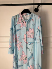 C RTW 2012 Light Blue Floral Abaya