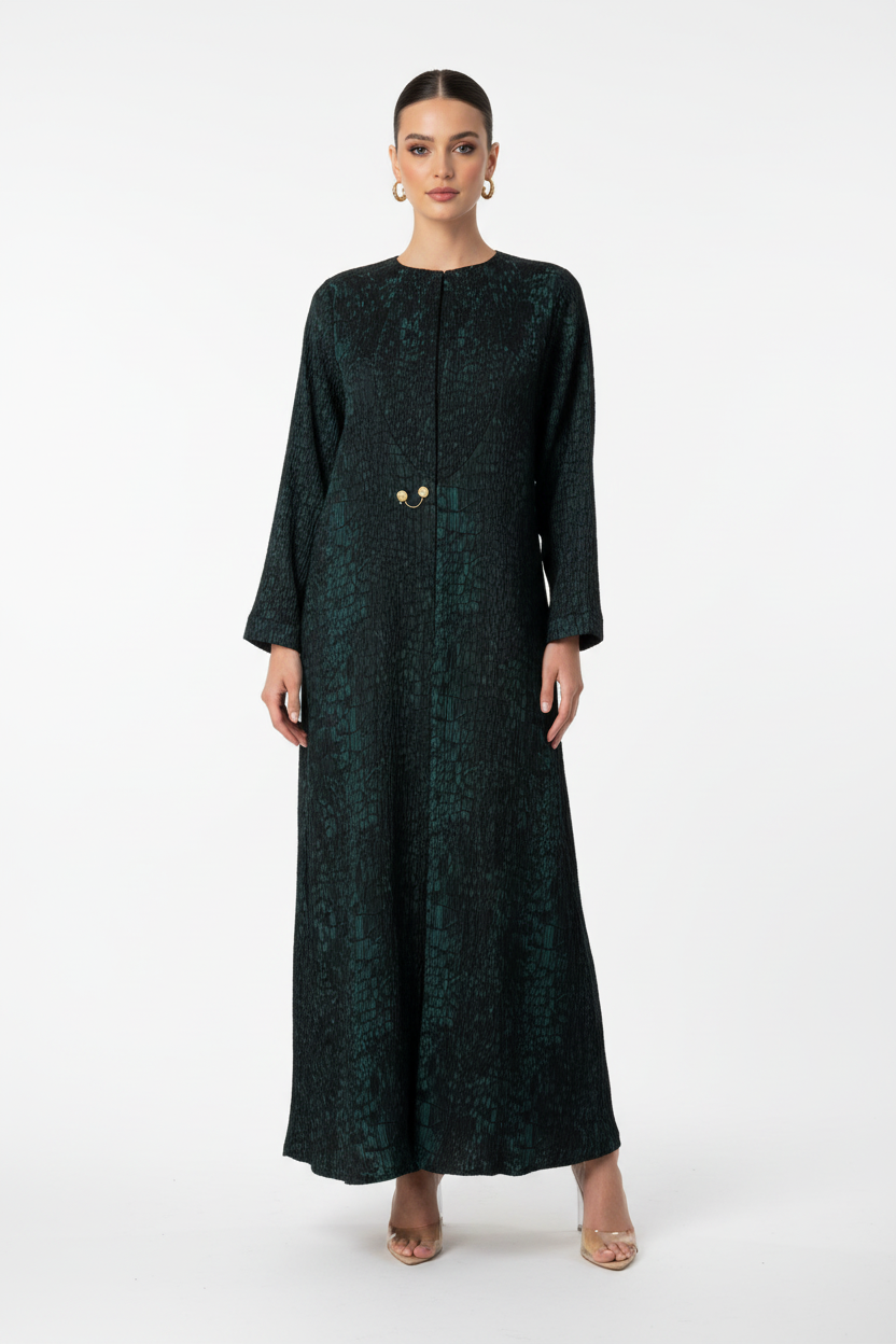 C RTW 2034-01 Emerald Green Abaya