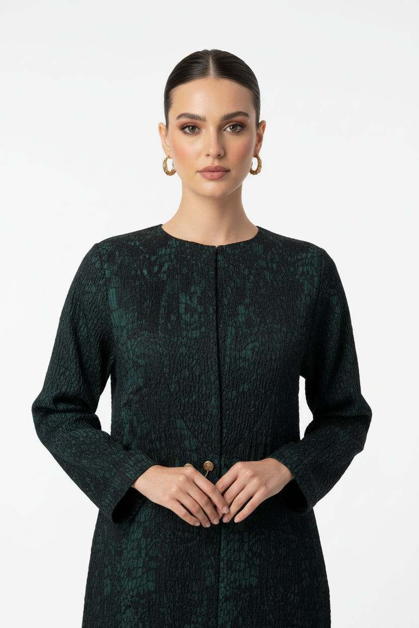 C RTW 2034-01 Emerald Green Abaya