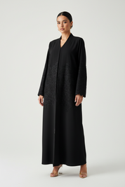 C RTW 2084 Black Floral Lace Abaya