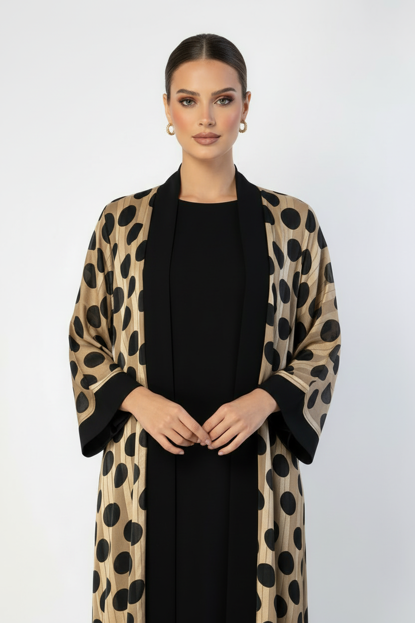 C RTW 2114 Bronze Polka Dot Abaya