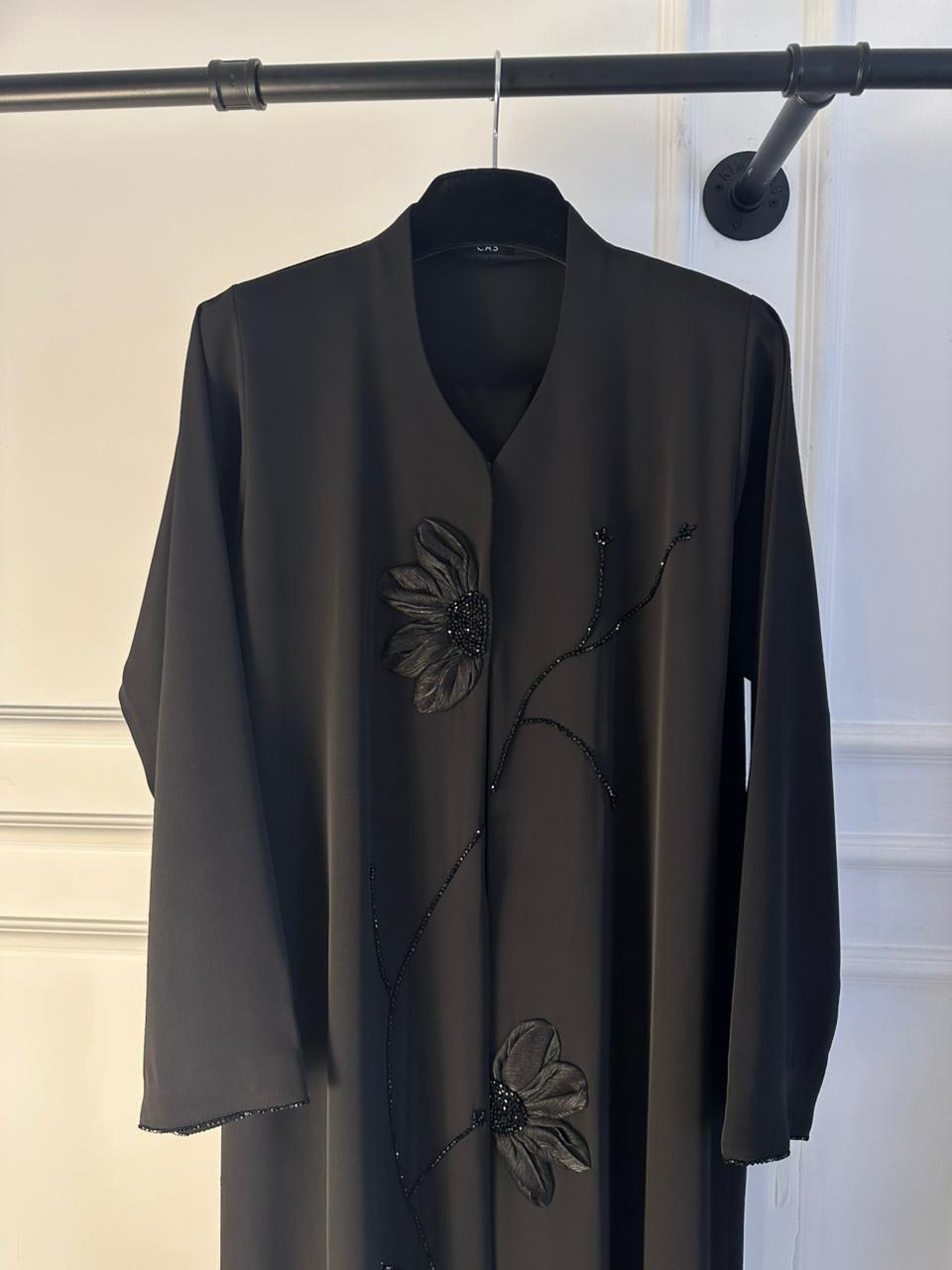 C RTW 2147 Black Beaded Abaya