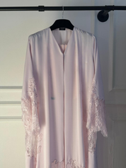 C RTW 2177-02 Baby Pink Dantel Abaya