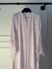 C RTW 2177-02 Baby Pink Dantel Abaya