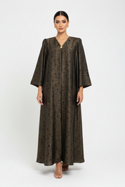 C RTW 2227-02 Bronze Polka Dot Abaya