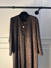 C RTW 2227-03 Coffee Brown Polka Dot Abaya