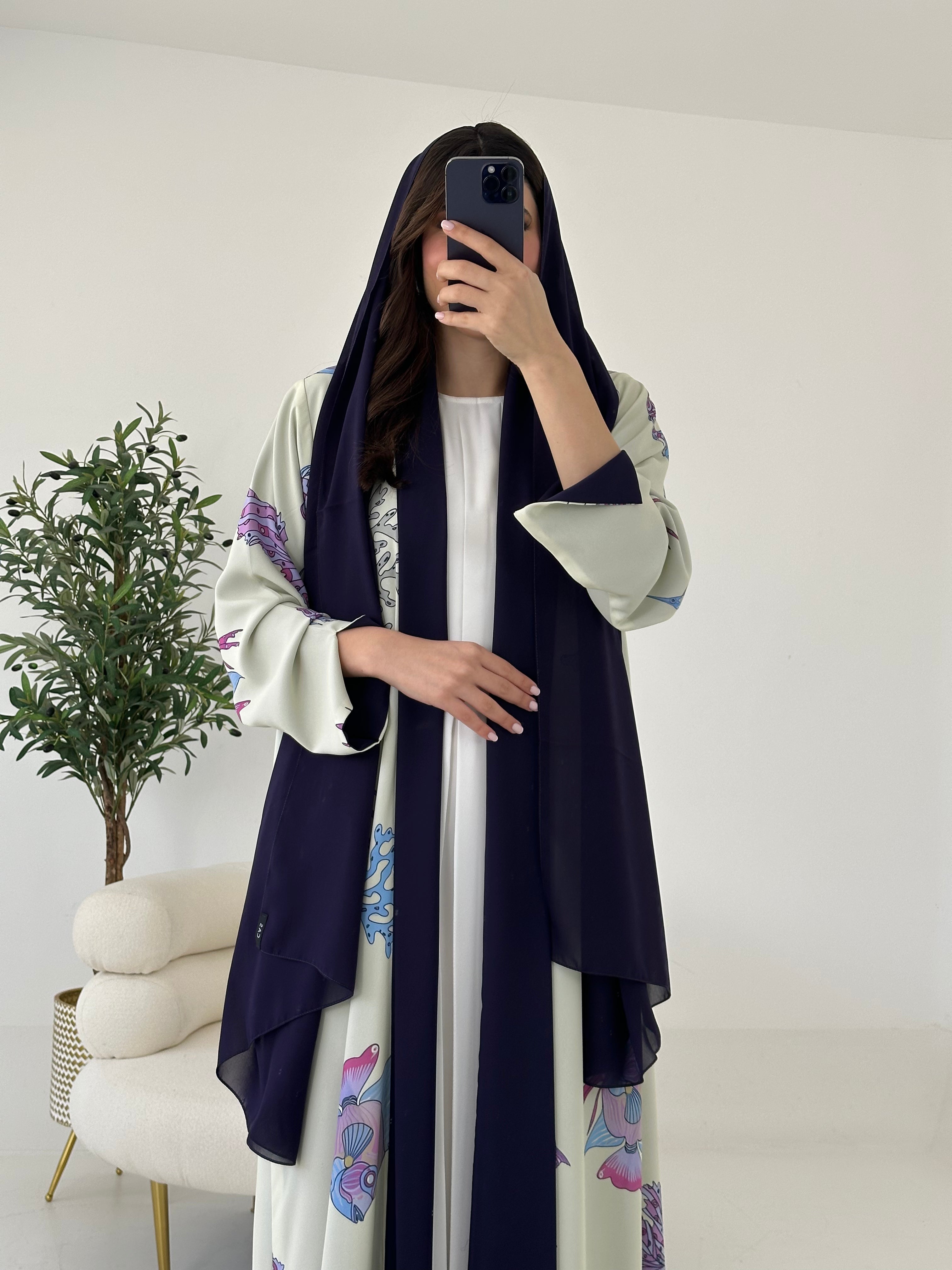 C RTW 2260 Purple Coral Reversible Abaya