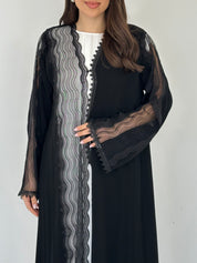 C RTW 2303 Black Lace Abaya